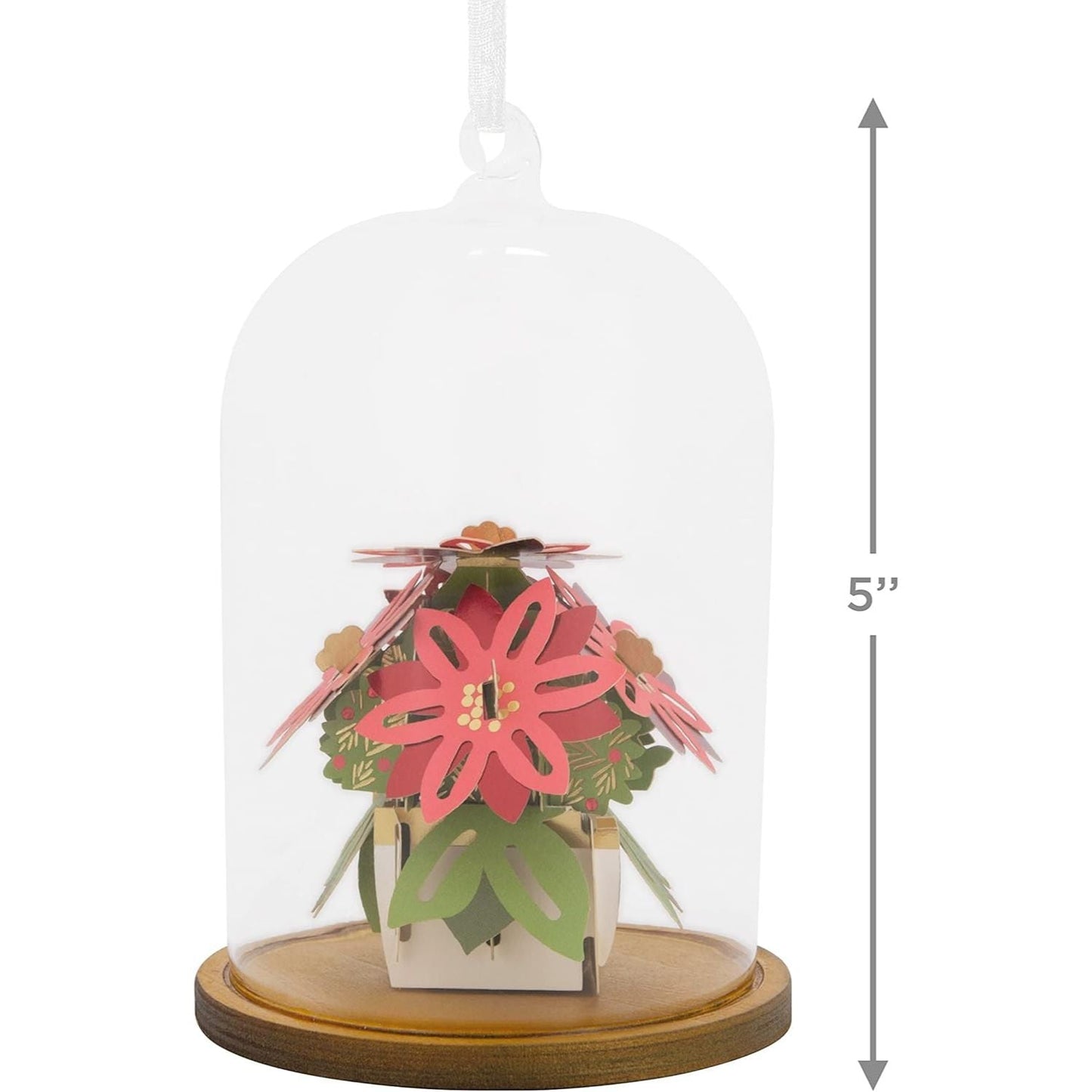 Signature Paper Wonder Glass Cloche Poinsettias Hallmark Ornament