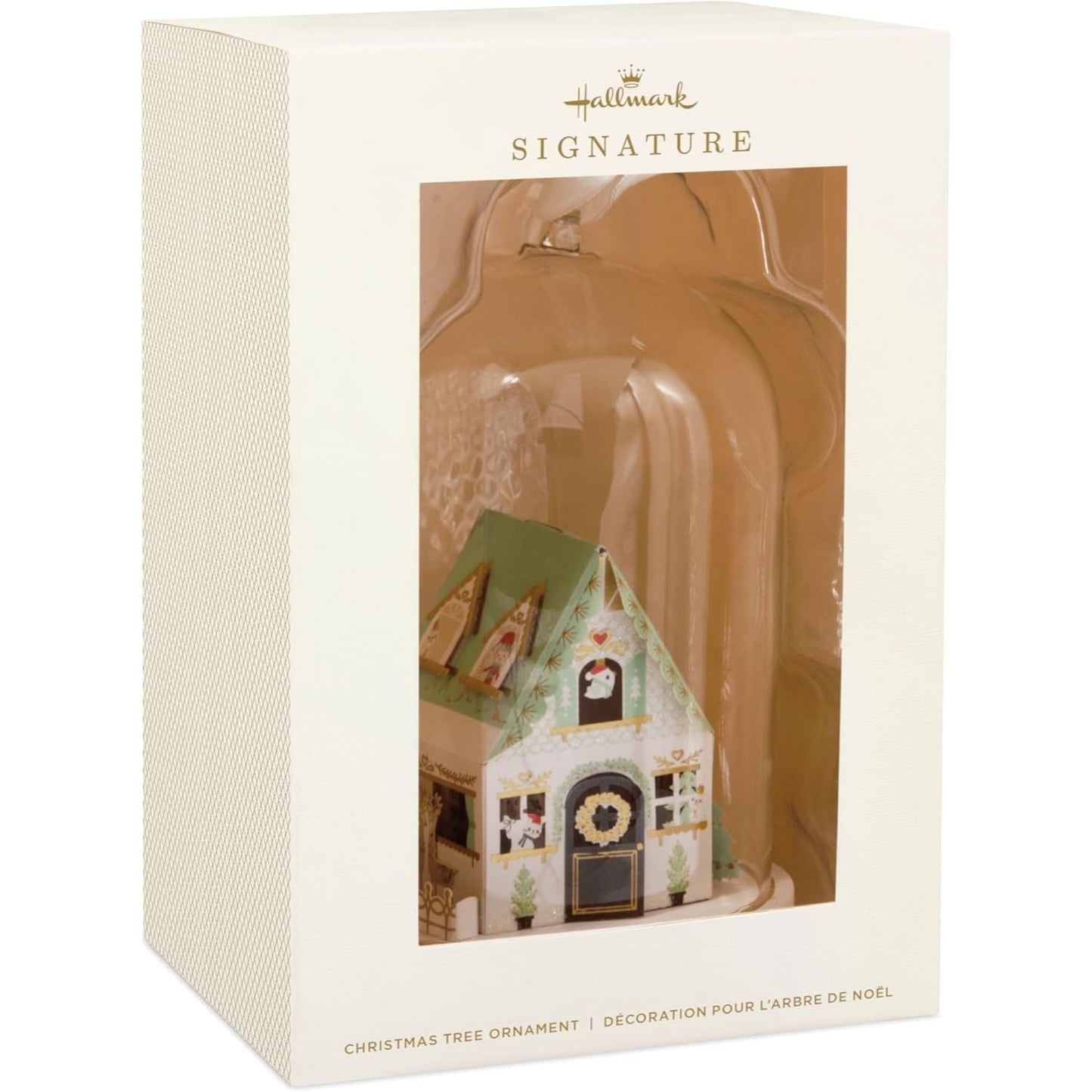 Signature Paper Wonder Glass Cloche Santa's House Hallmark Ornament