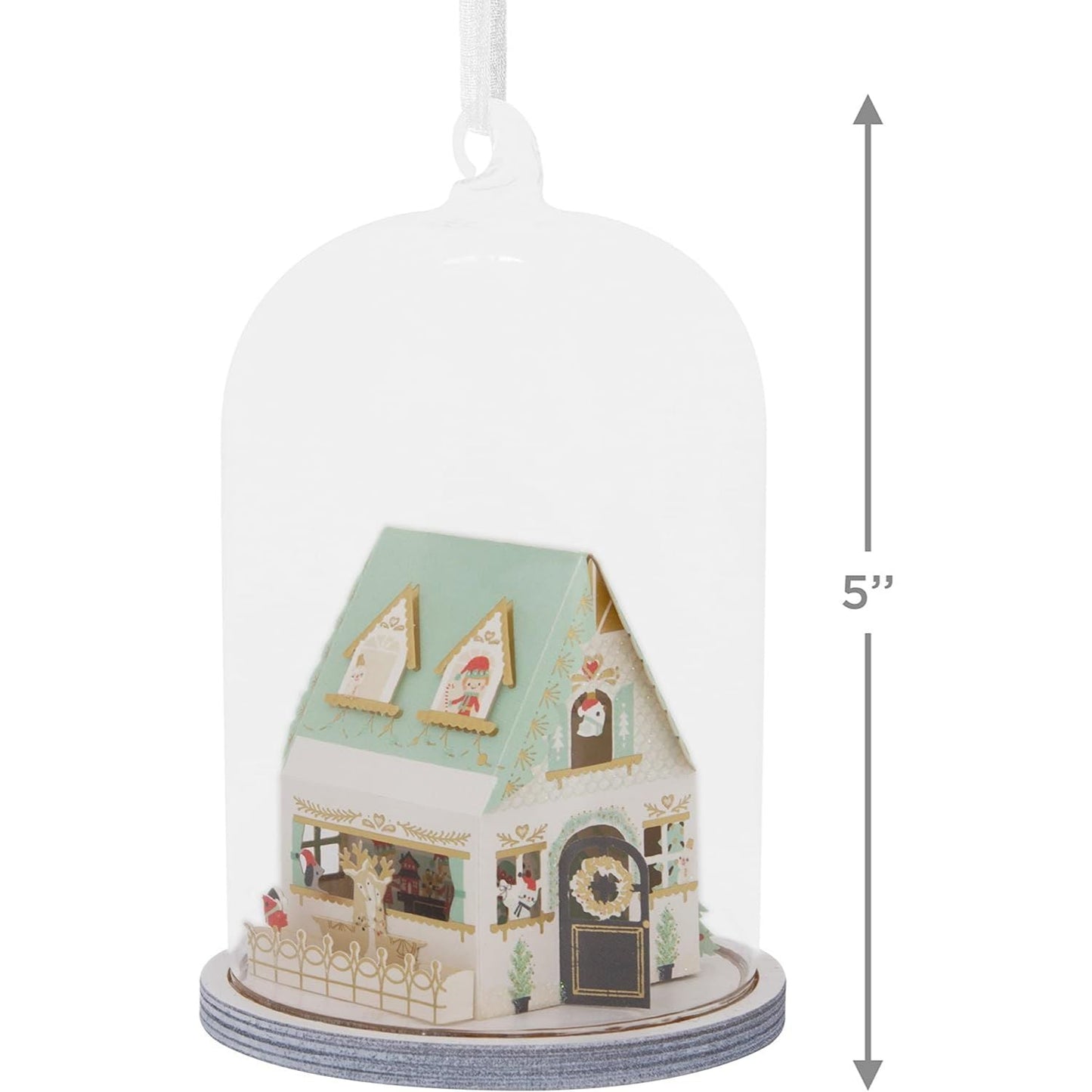 Signature Paper Wonder Glass Cloche Santa's House Hallmark Ornament