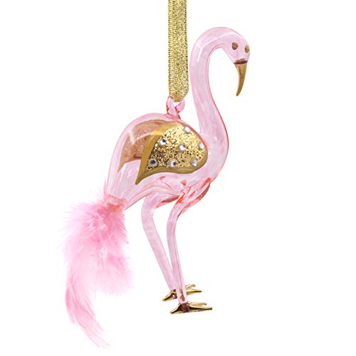 Signature Pink Flamingo Glass Hallmark Ornament