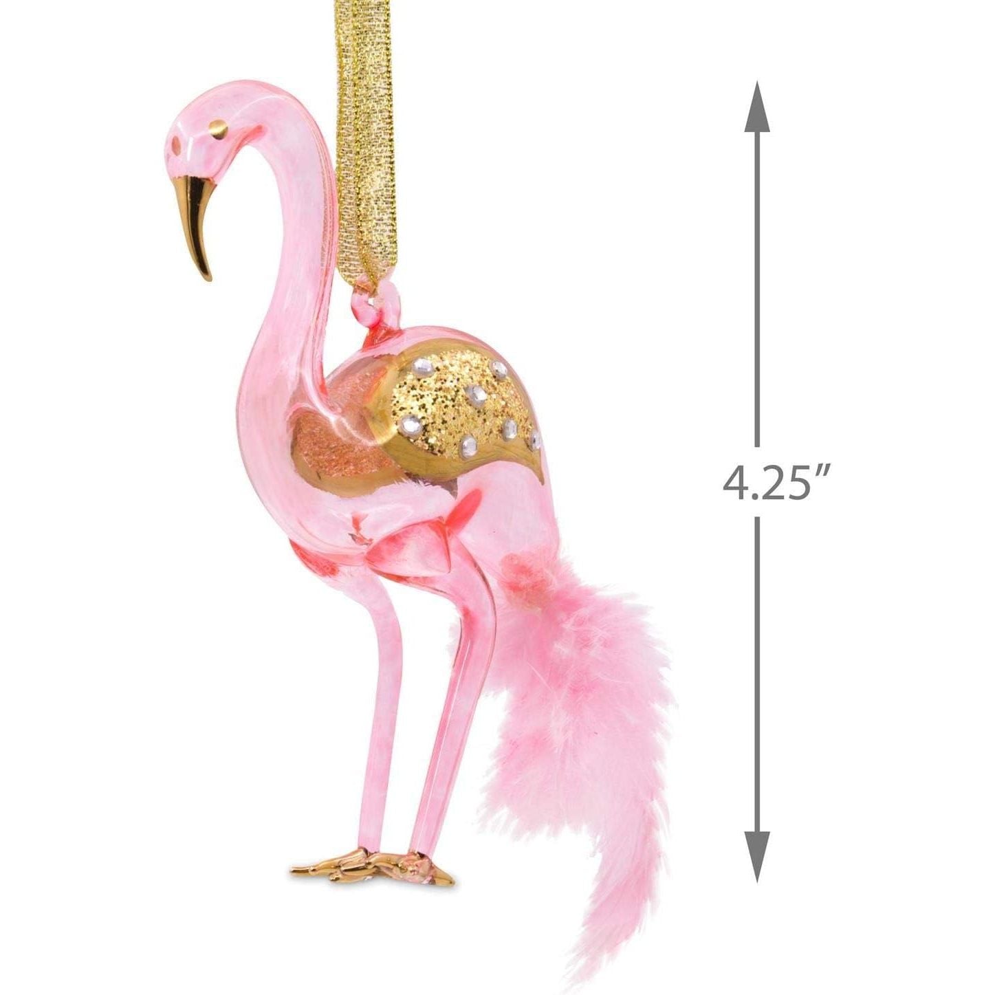 Signature Pink Flamingo Glass Hallmark Ornament