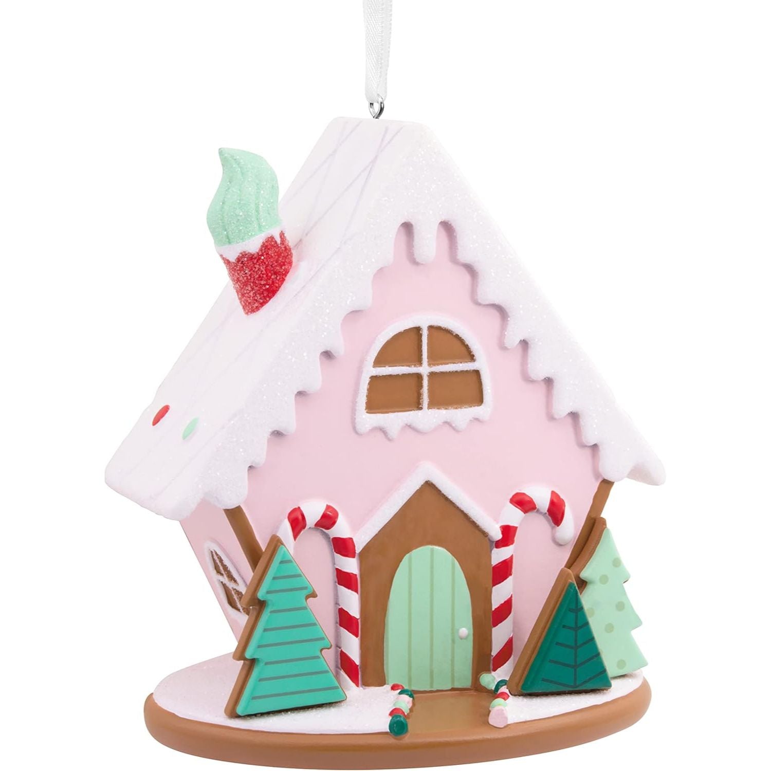 Signature Pink Gingerbread House Christmas Ornament