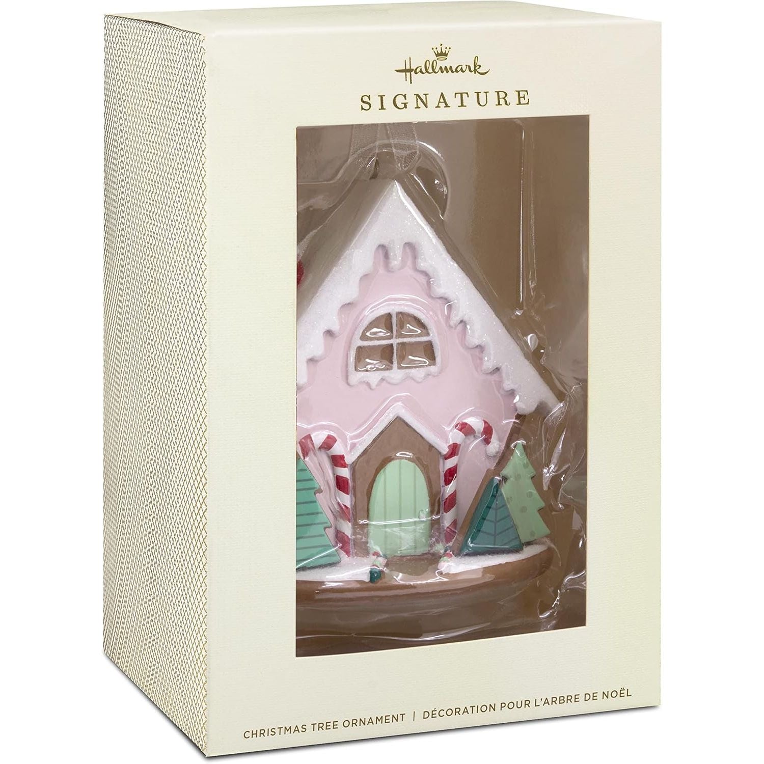 Signature Pink Gingerbread House Christmas Ornament