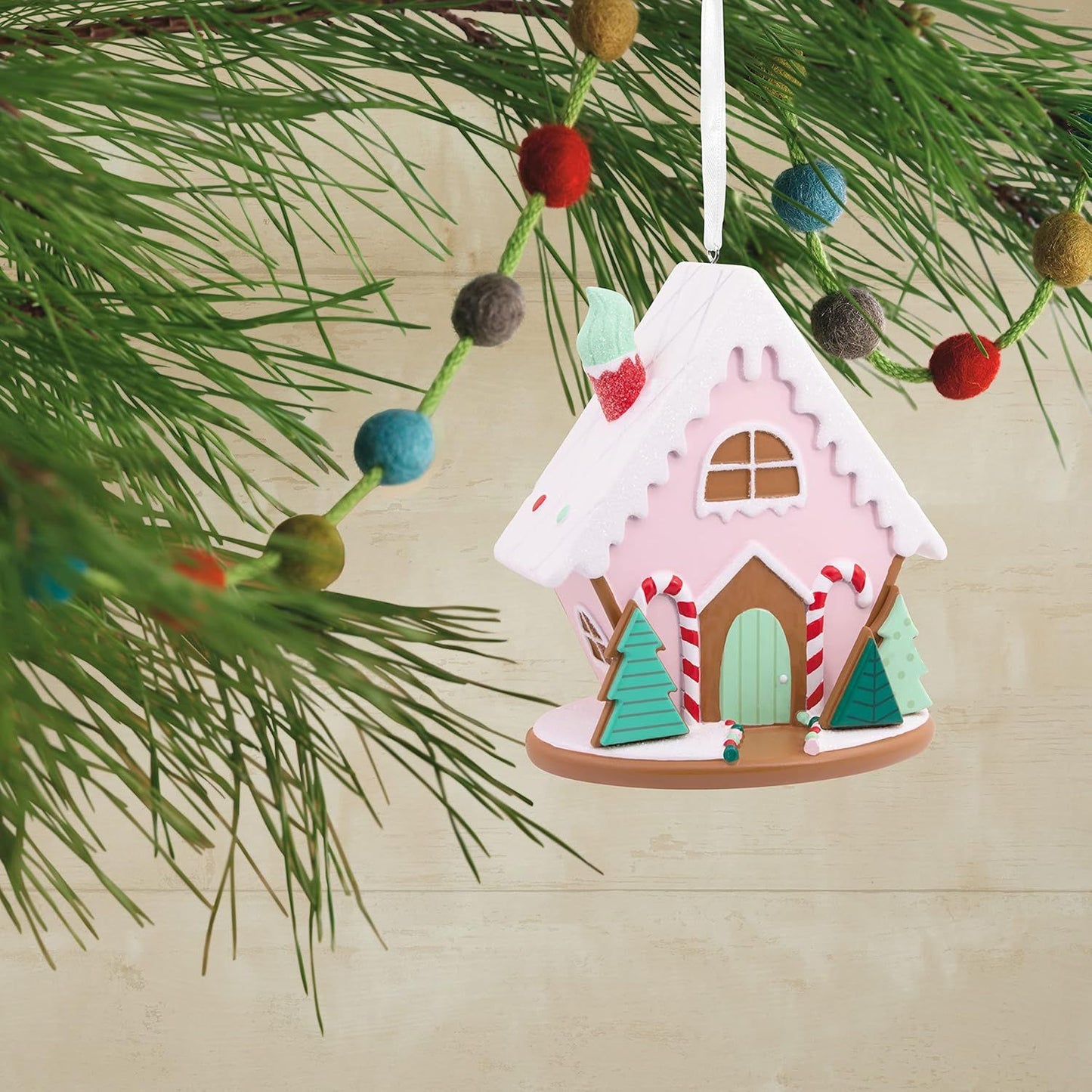 Signature Pink Gingerbread House Christmas Ornament