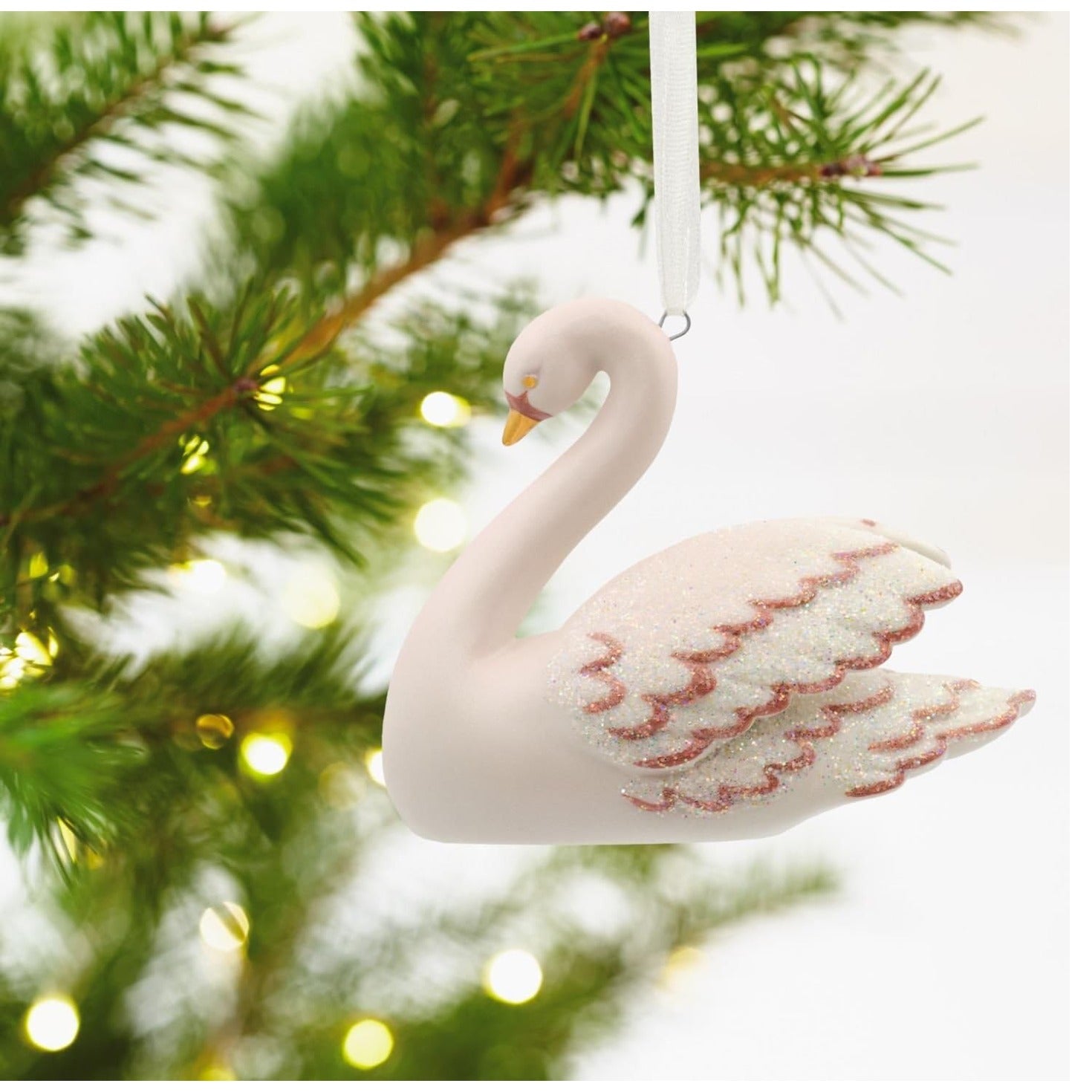 Signature Swan Beauty Porcelain Hallmark Ornament