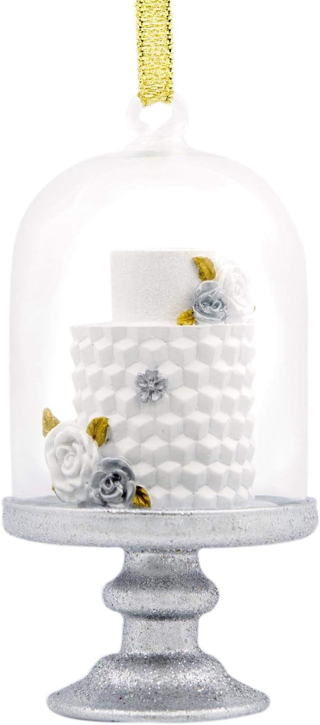 Signature Wedding Cake in Cloche Hallmark Ornament