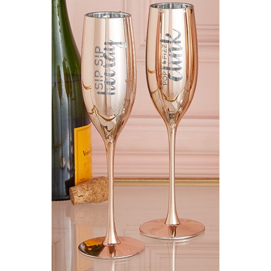 Sip Sip Hooray / Pop Fizz Clink - Champagne Flutes, Set of 2