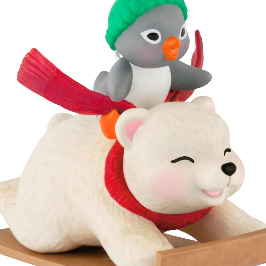 Sledding Sidekicks 25th in the Snowball and Tuxedo series 2025 Keepsake Ornament
