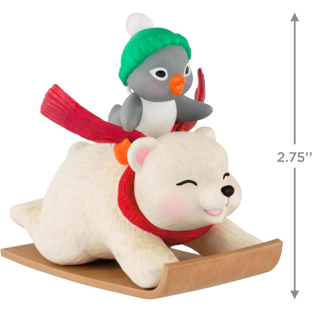 Sledding Sidekicks 25th in the Snowball and Tuxedo series 2025 Keepsake Ornament