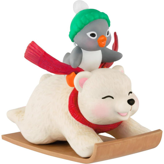 Sledding Sidekicks 25th in the Snowball and Tuxedo series 2025 Keepsake Ornament