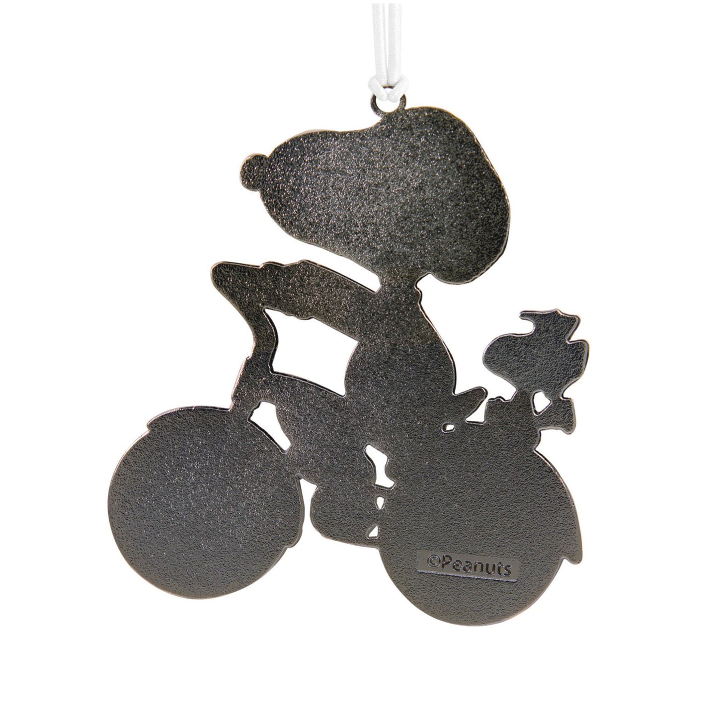 Snoopy and Woodstock on Bicycle Metal Ornament