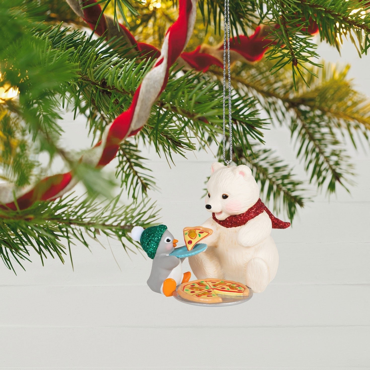 Snowball and Tuxedo Sharing a Slice, 2023 Keepsake Ornament