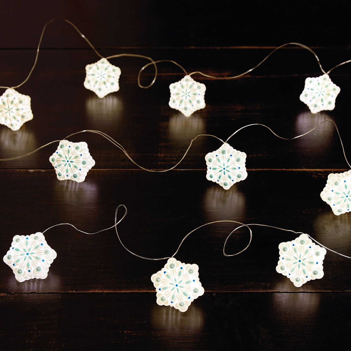 Snowflake 10 Light Christmas String Lights