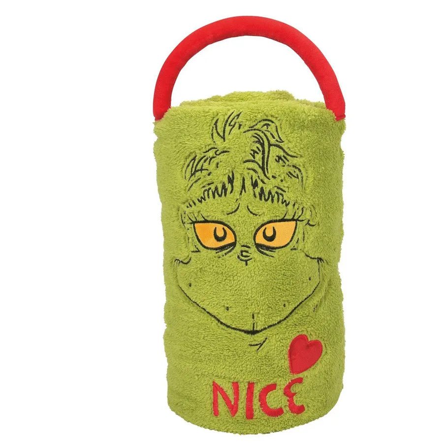 Snowpinions Dr. Seuss The Grinch Naughty Nice Super Soft Fleece Blanket, 45x60 Inch