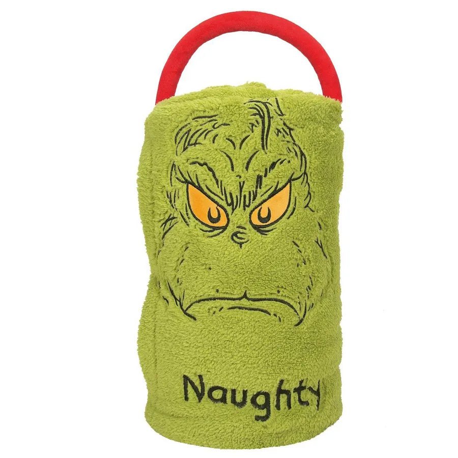 Snowpinions Dr. Seuss The Grinch Naughty Nice Super Soft Fleece Blanket, 45x60 Inch