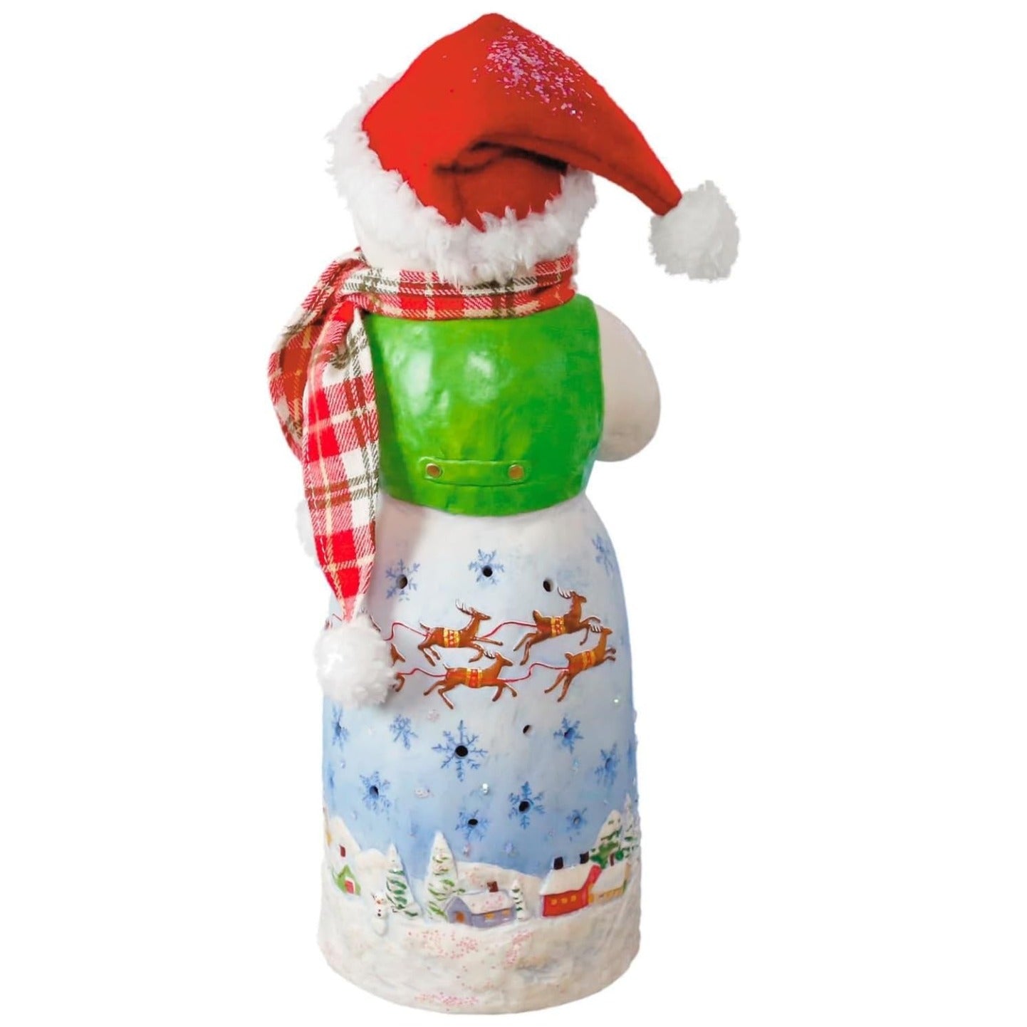 Snowtop Santa with Wreath Tabletop Decoration, 10"