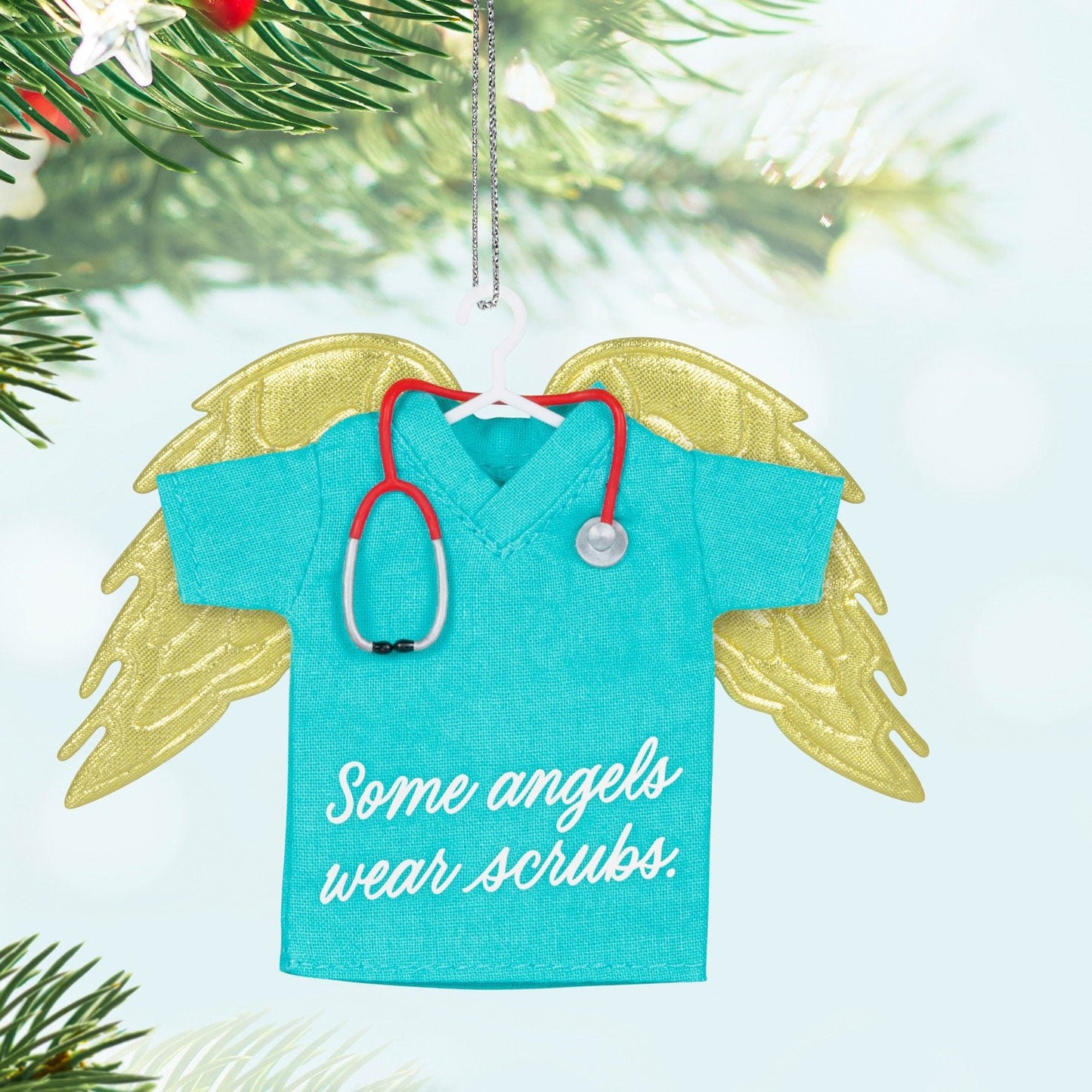 Some Angels Wear Scrubs 2024 Keepsake Ornament