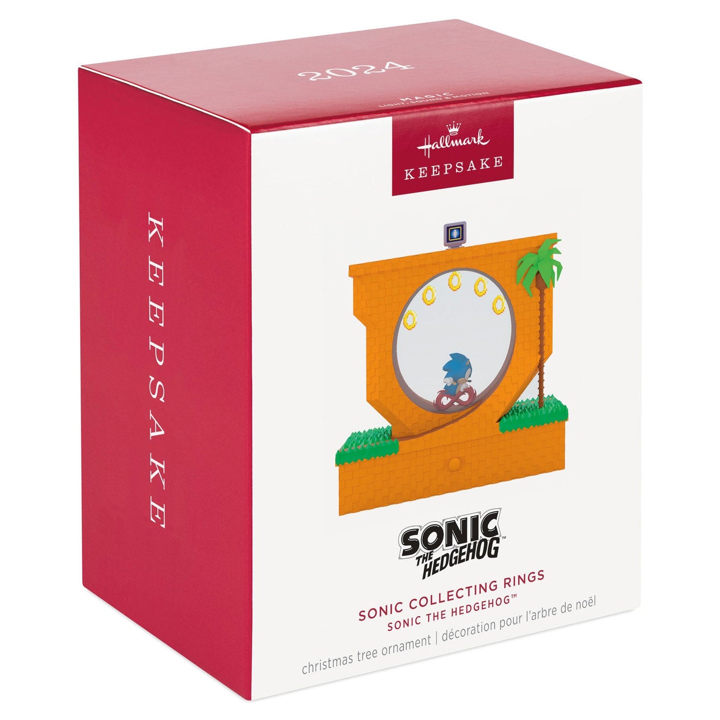 Sonic the Hedgehog Sonic Collecting Rings 2024 Keepsake Ornament, Sound and Motion