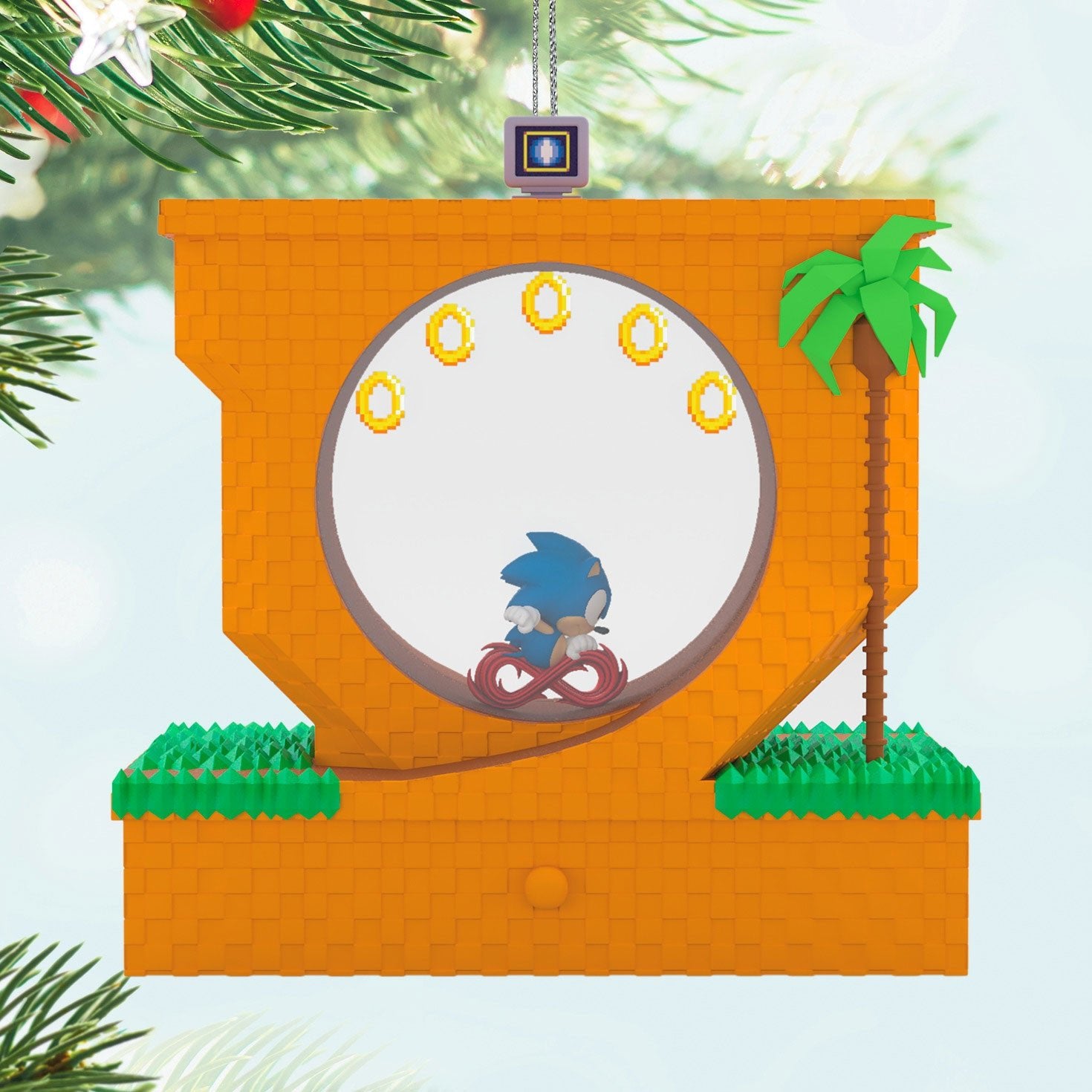 Sonic the Hedgehog Sonic Collecting Rings 2024 Keepsake Ornament, Sound and Motion