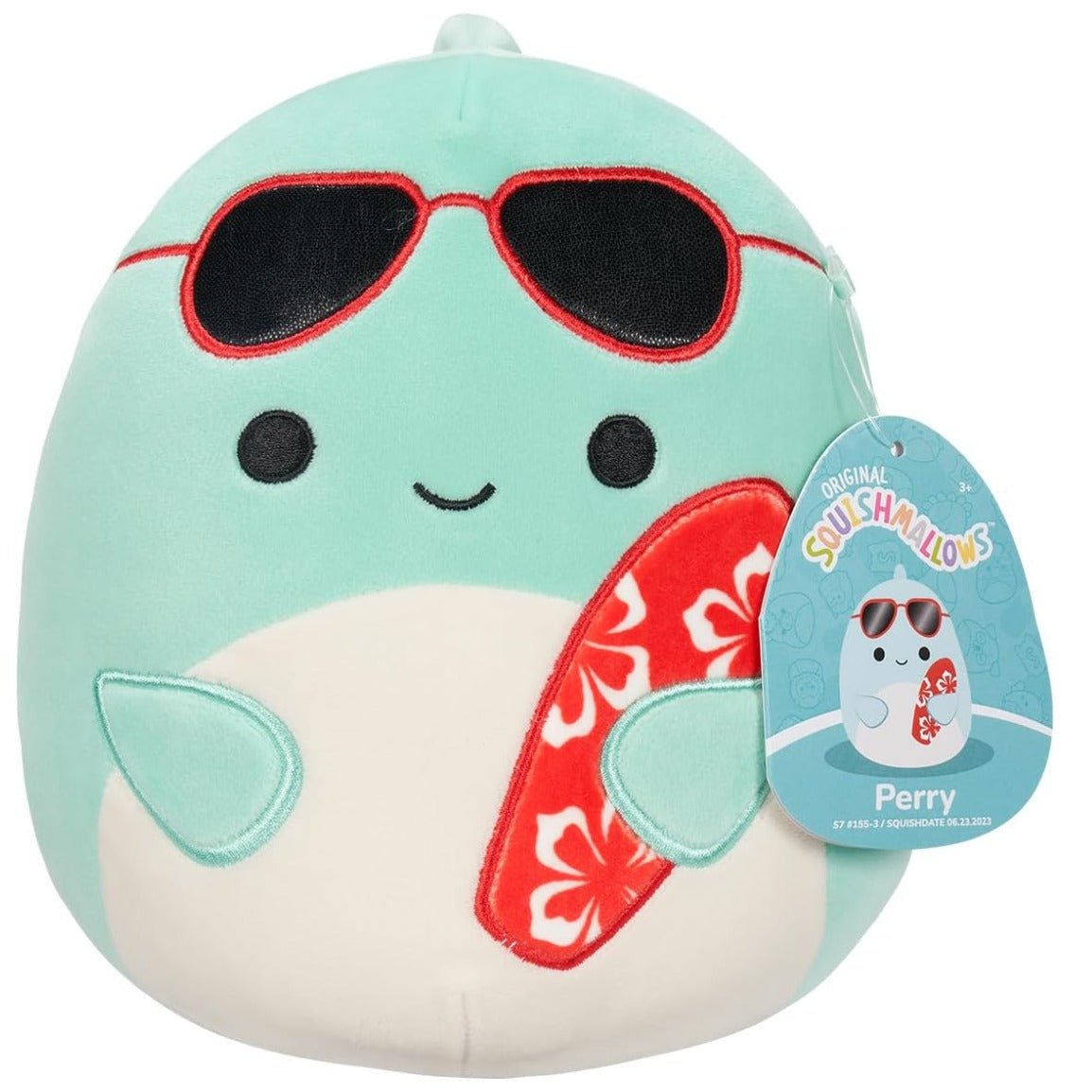 Squishmallow Perry The Dolphin with Surfboard 8"