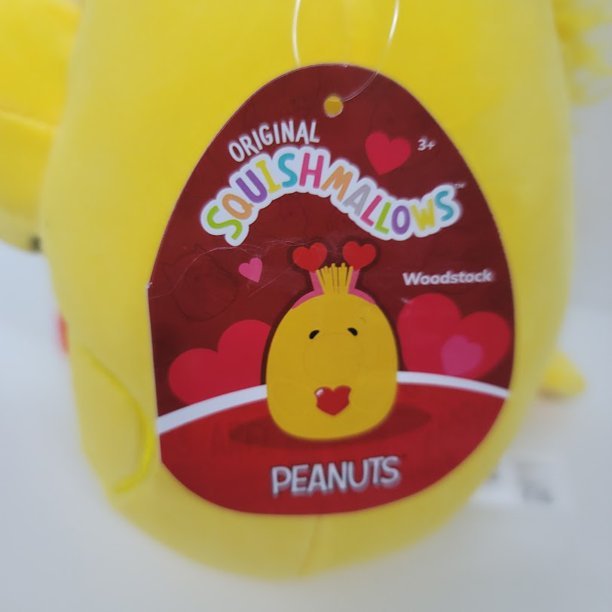 Squishmallows Peanuts Valentines Woodstock with Heart 8"