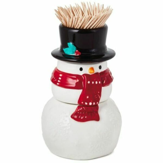 Stacking Snowman Salt & Pepper & Toothpick Holder