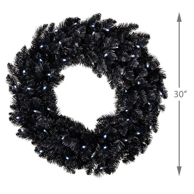 Star Galaxy Black Wreath with Lights, 2019 Hallmark Keepsake Decoration