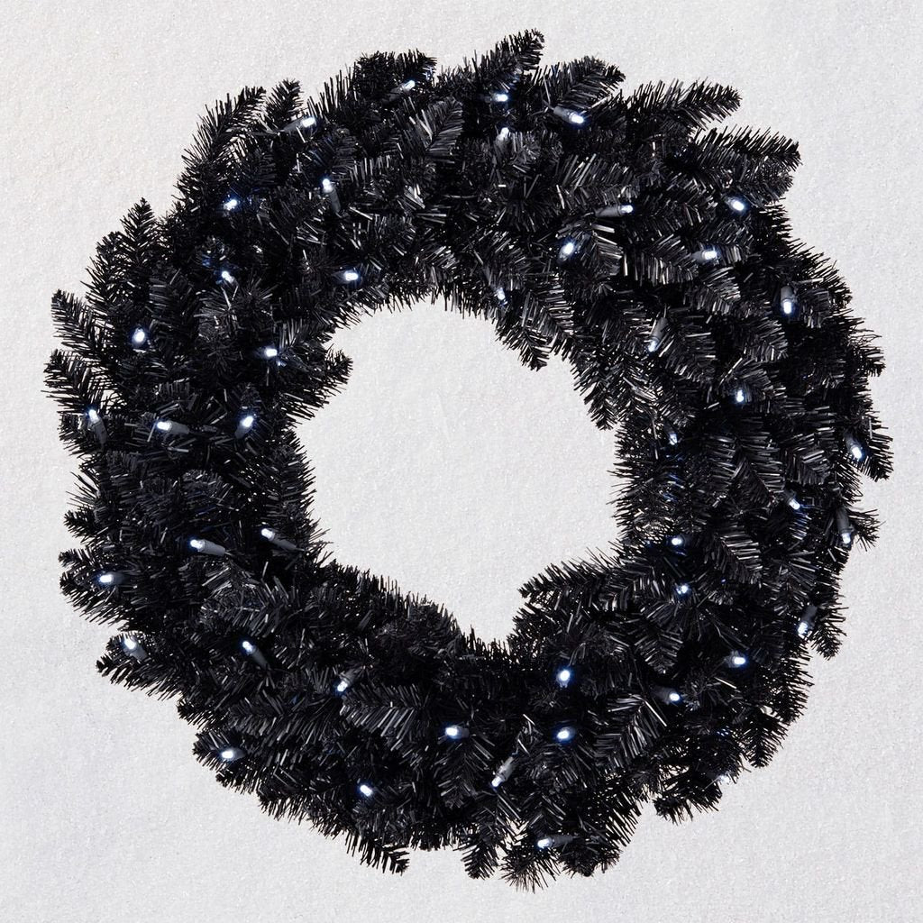 Star Galaxy Black Wreath with Lights, 2019 Hallmark Keepsake Decoration