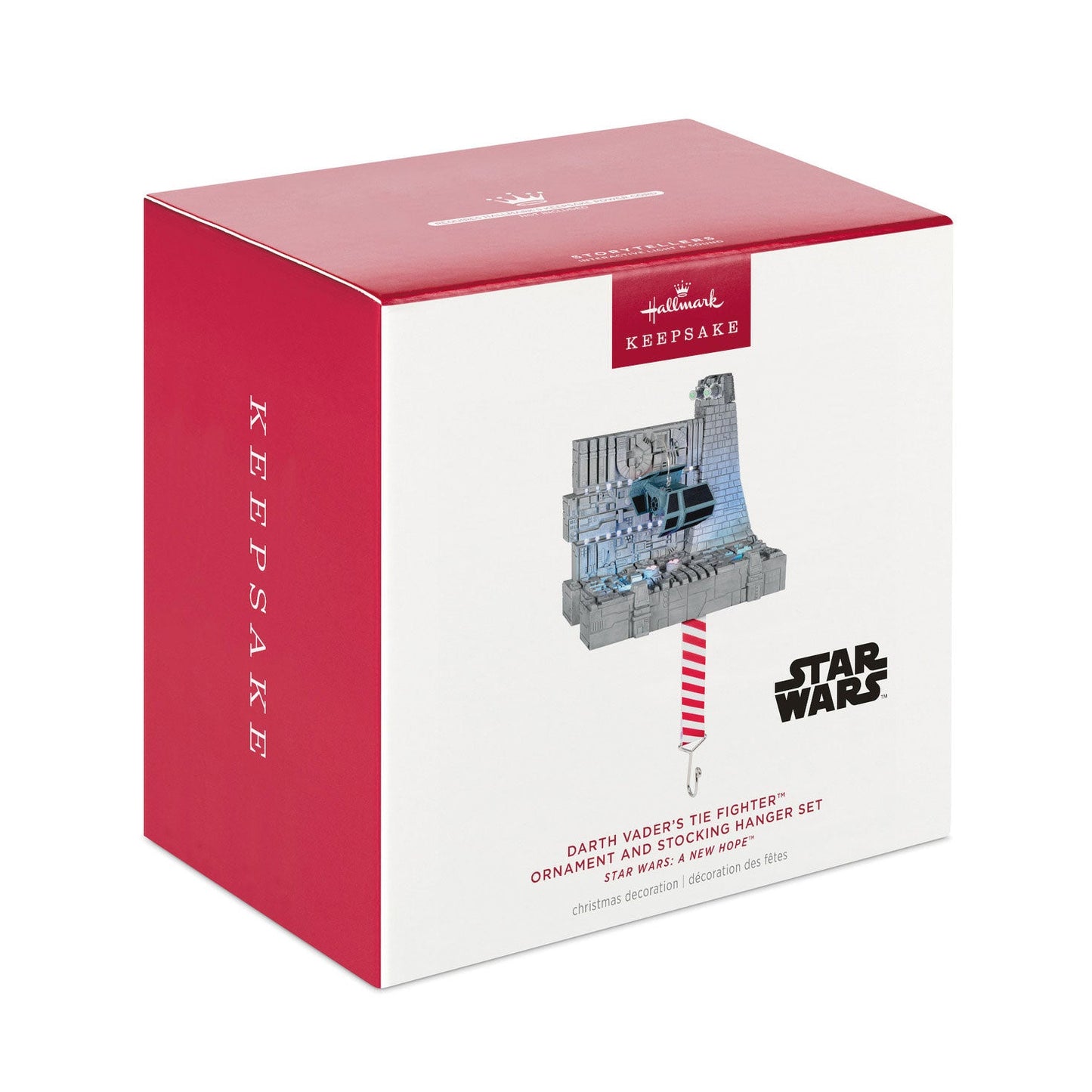 Star Wars: A New Hope Darth Vader's TIE Fighter 2024 Keepsake Ornament and Stocking Hanger Set