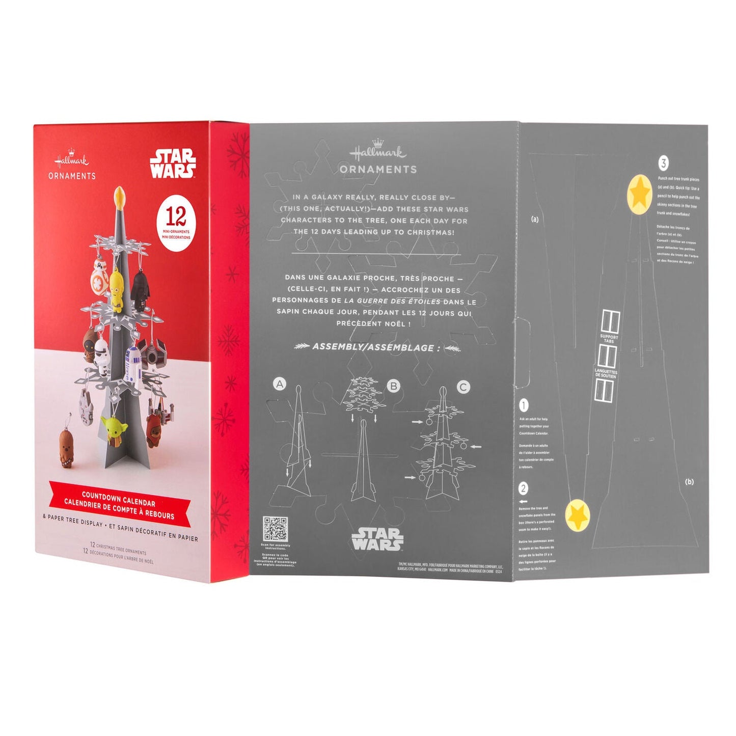 Star Wars™ Hallmark Countdown Calendar Paper Tree Set With 12 Mini Ornaments