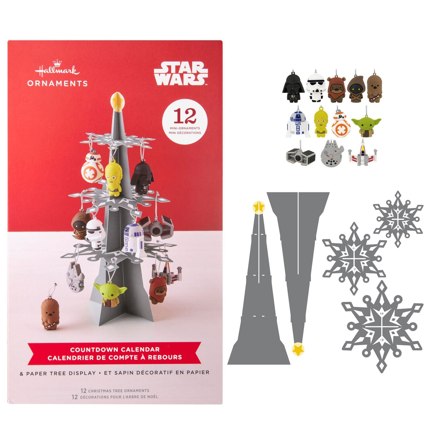 Star Wars™ Hallmark Countdown Calendar Paper Tree Set With 12 Mini Ornaments