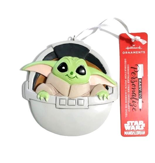 Star Wars: The Mandalorian Grogu in Hovering Pram Personalized Hallmark Ornament