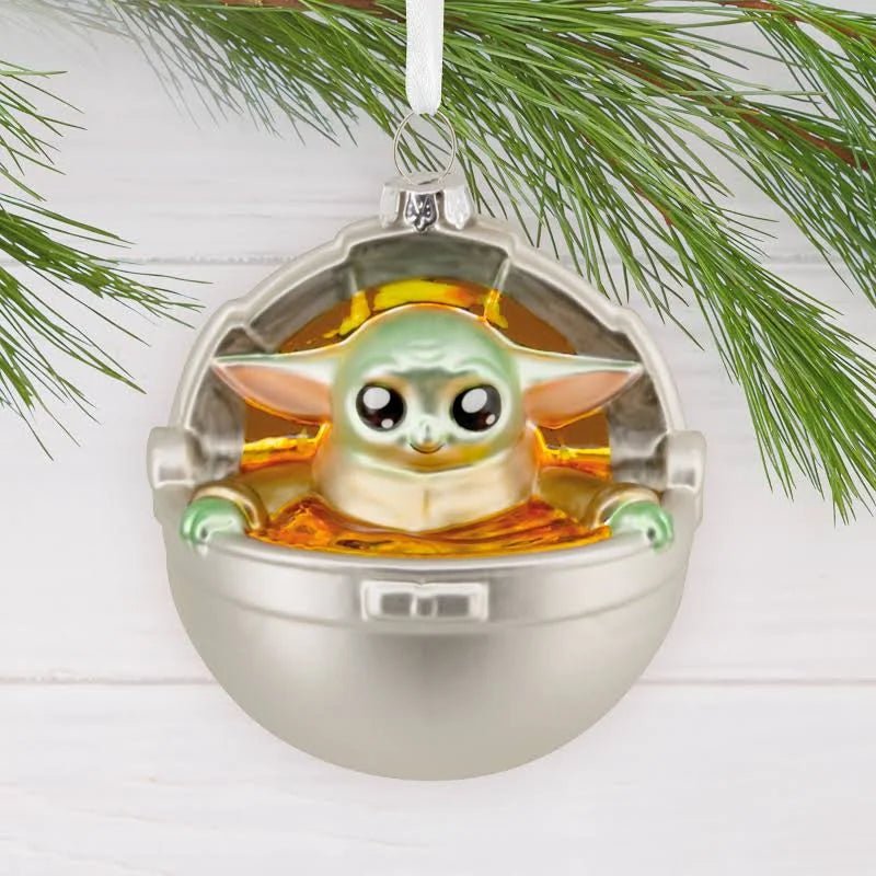 Star Wars: The Mandalorian™ Grogu in Pram Glass Hallmark Ornament