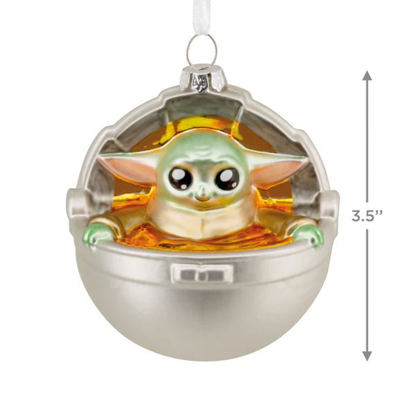 Star Wars: The Mandalorian™ Grogu in Pram Glass Hallmark Ornament