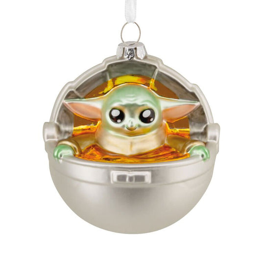 Star Wars: The Mandalorian™ Grogu in Pram Glass Hallmark Ornament