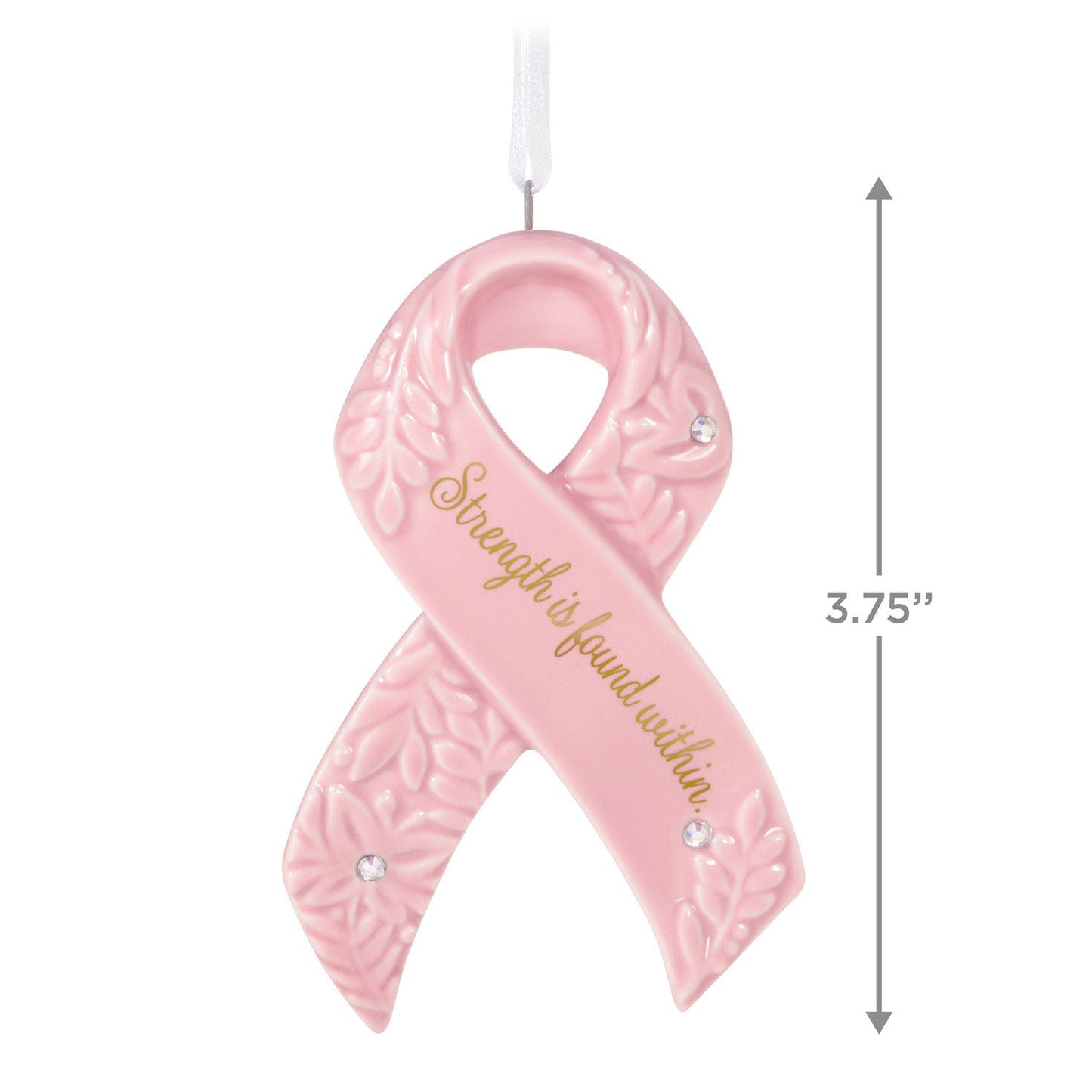 Strength Within Pink Ribbon Porcelain, 2023 Keepsake Ornament Benefiting Susan G. Komen