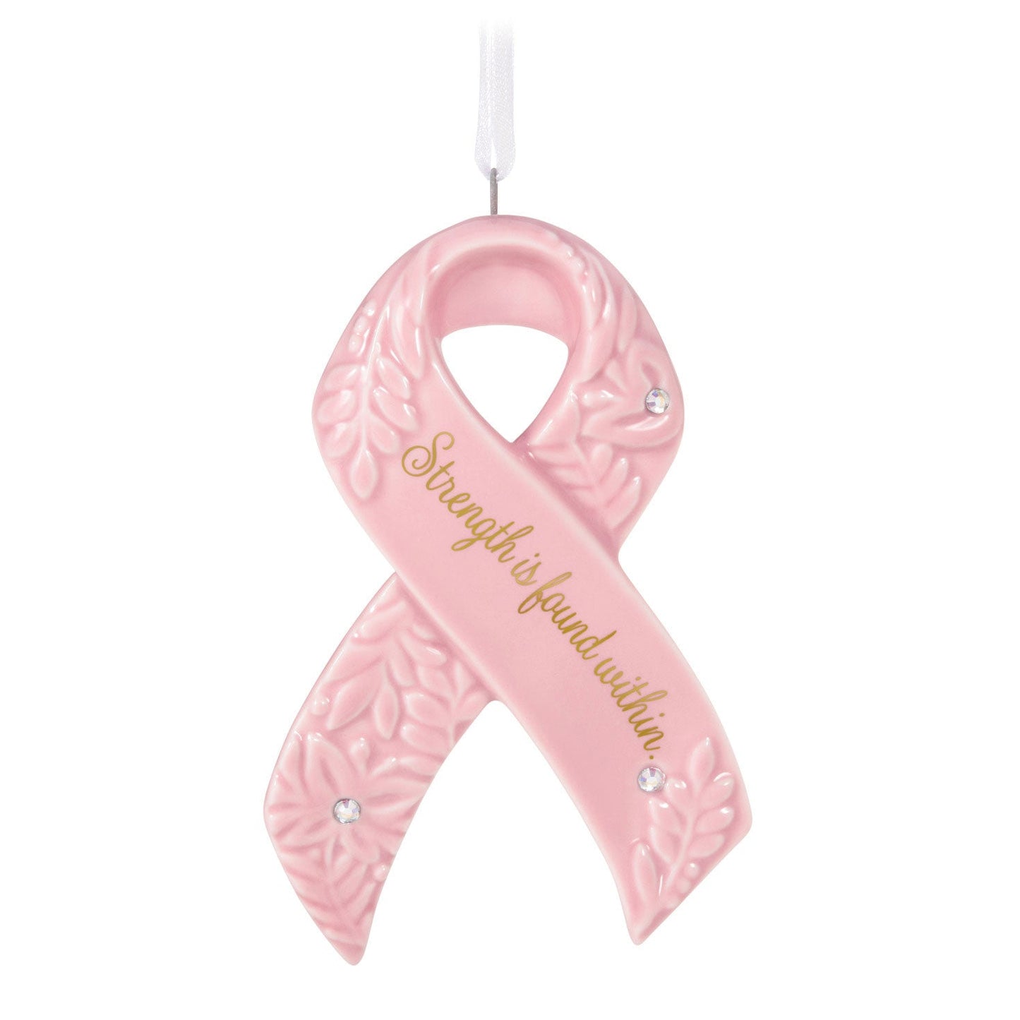 Strength Within Pink Ribbon Porcelain, 2023 Keepsake Ornament Benefiting Susan G. Komen