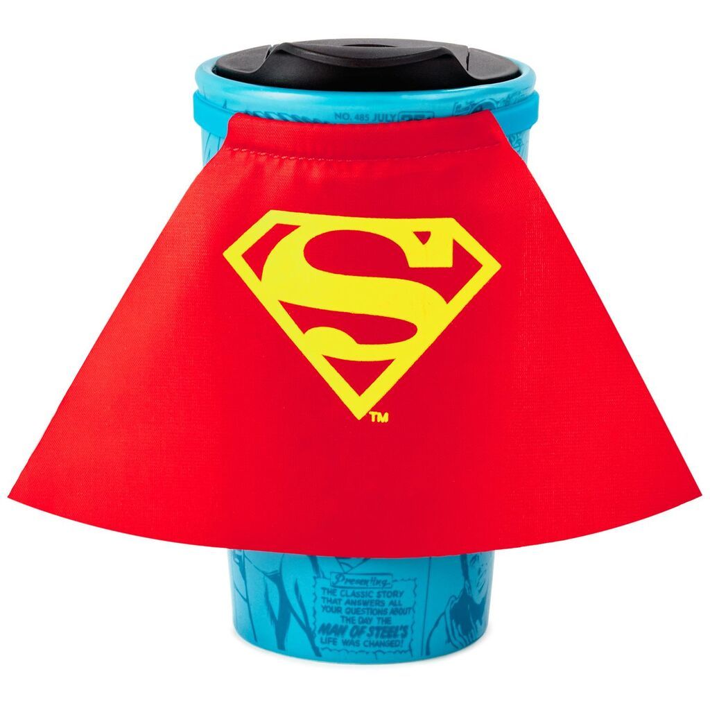 Superman DC Comics Travel Mug With Removeable Cape, 10 oz.