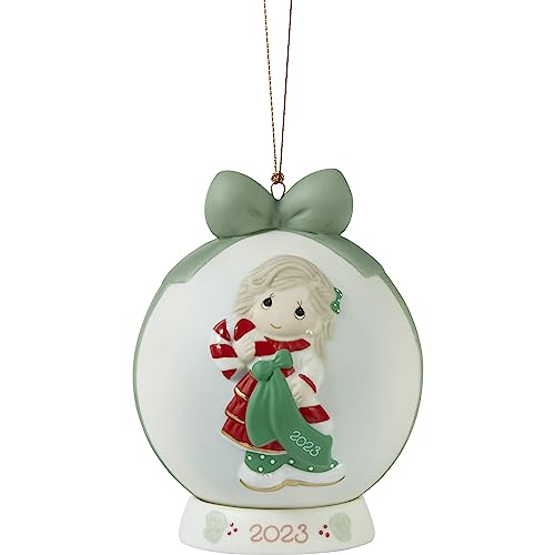 Sweet Christmas Wishes 2023 Dated Ball Bisque Porcelain Ornament