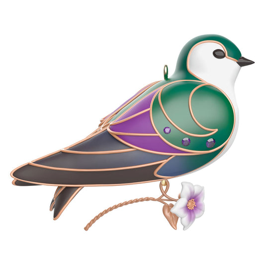 The Beauty of Birds #20 Violet-Green Swallow 2024 Keepsake Ornament