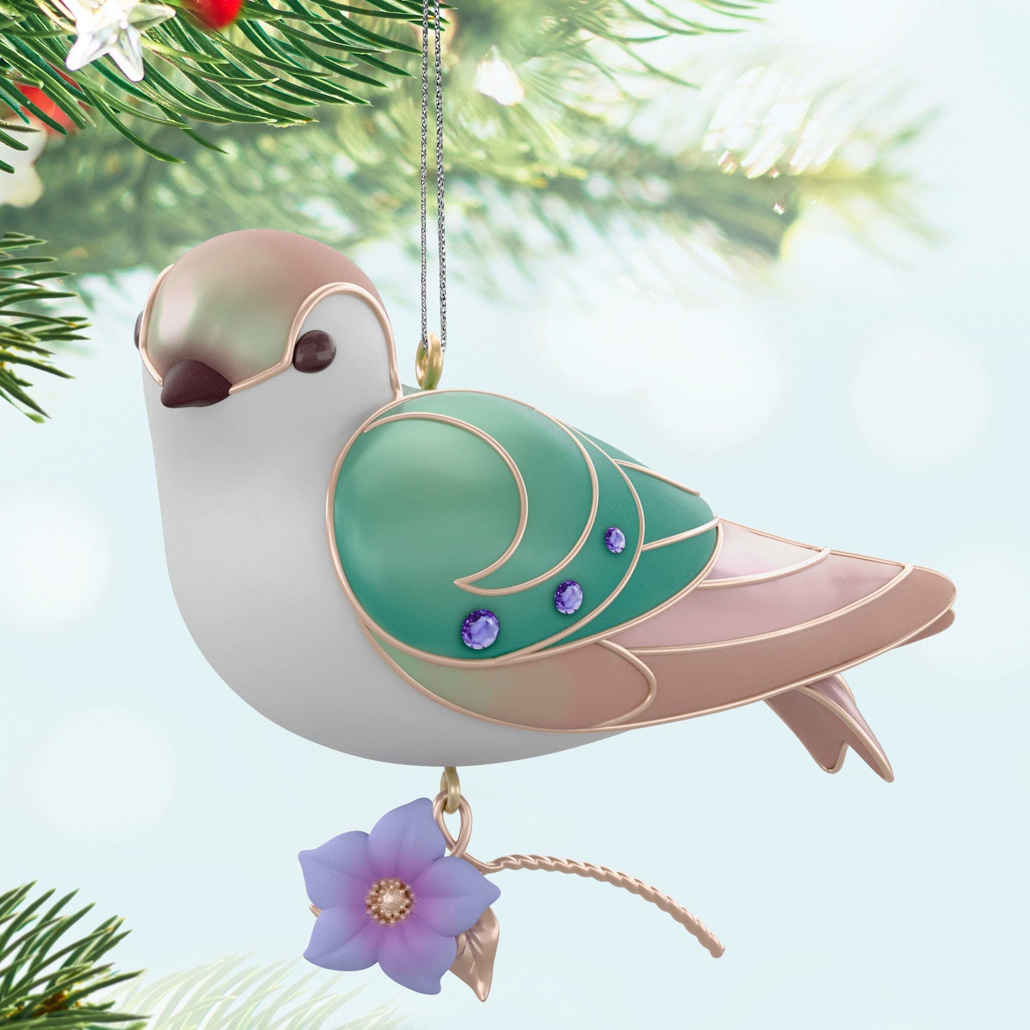 The Beauty of Birds Lady Violet-Green Swallow 2024 Keepsake Ornament