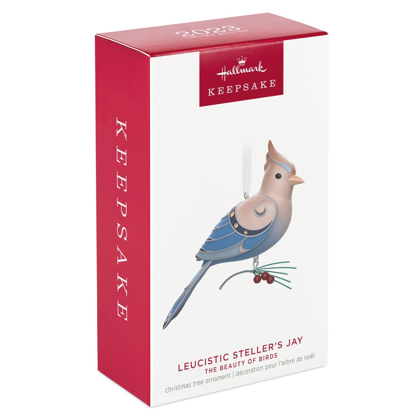 The Beauty of the Birds Leucistic Steller's Jay, Limited 2023 Keepsake Ornament