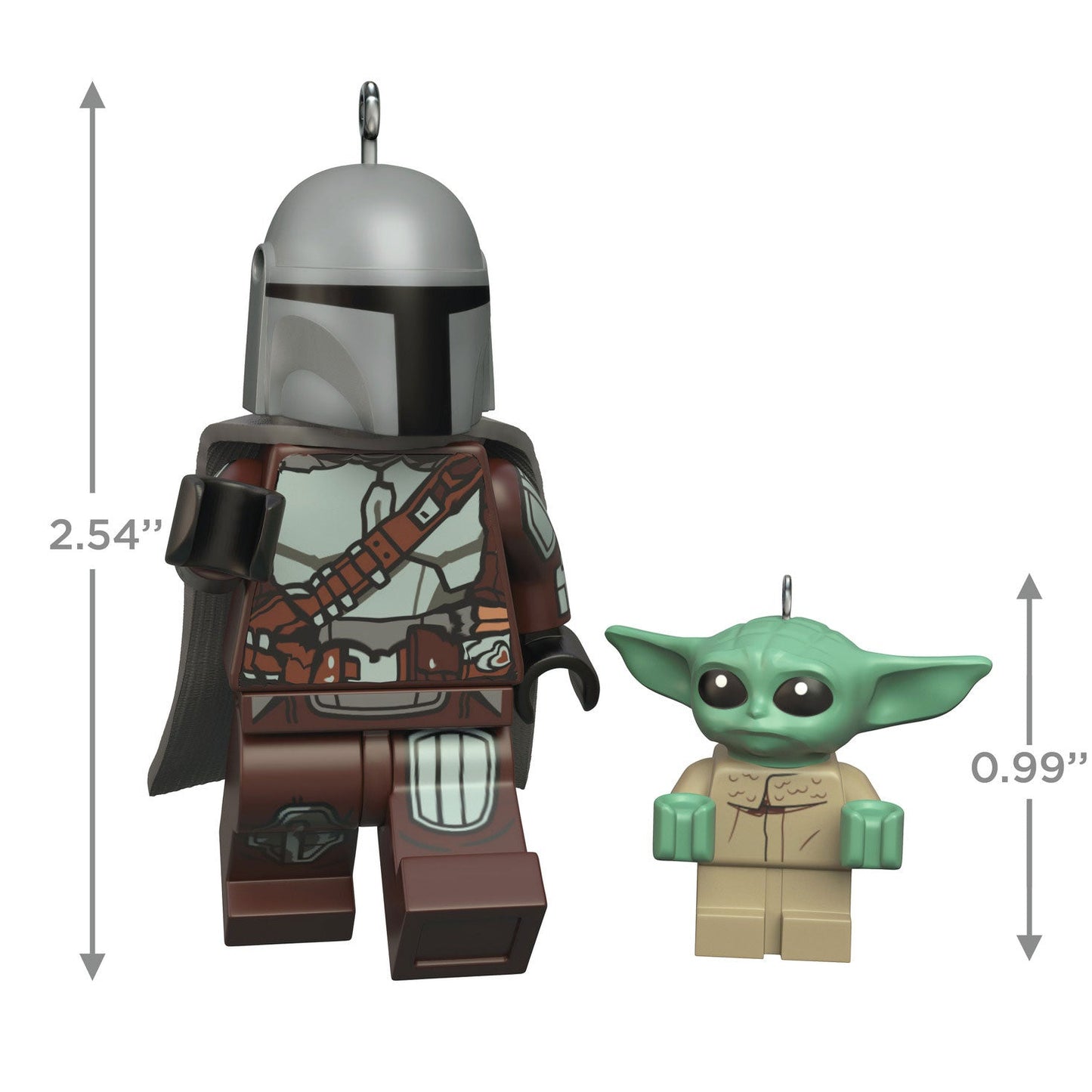 The Mandalorian and Grogu LEGO Star Wars Minifigure, 2023 Keepsake Ornaments, Set of 2