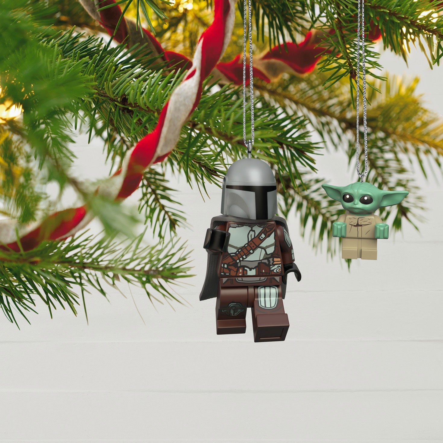 The Mandalorian and Grogu LEGO Star Wars Minifigure, 2023 Keepsake Ornaments, Set of 2