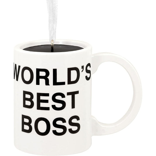 The Office World's Best Boss Coffee Mug Hallmark Ornament