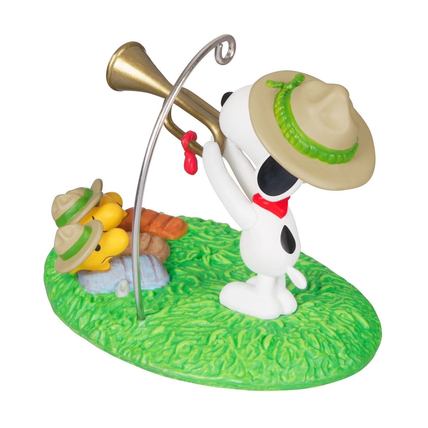 The Peanuts Gang Beagle Scouts 50th Anniversary Rise and Shine! 2024 Keepsake Ornament and Pin, Set of 2