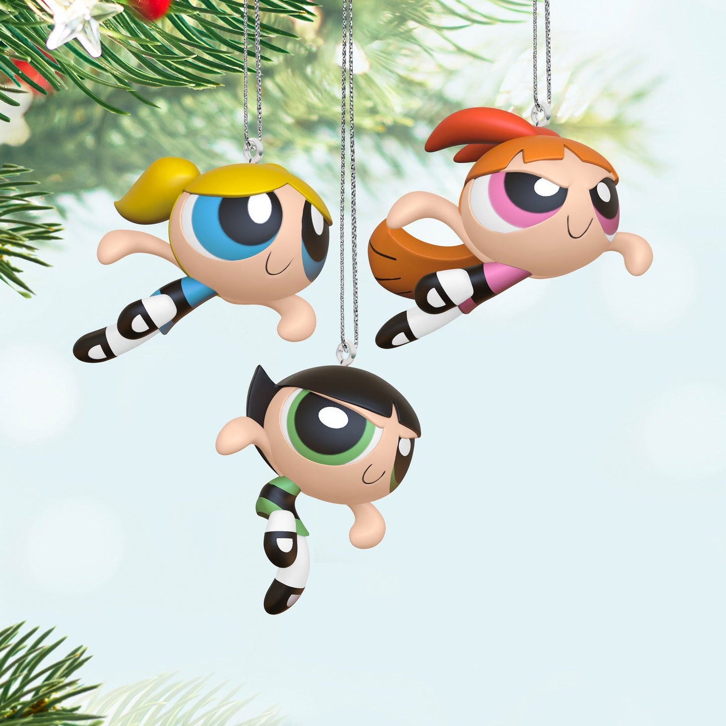 The Powerpuff Girls Blossom, Bubbles and Buttercup 2024 Keepsake Ornaments, Set of 3