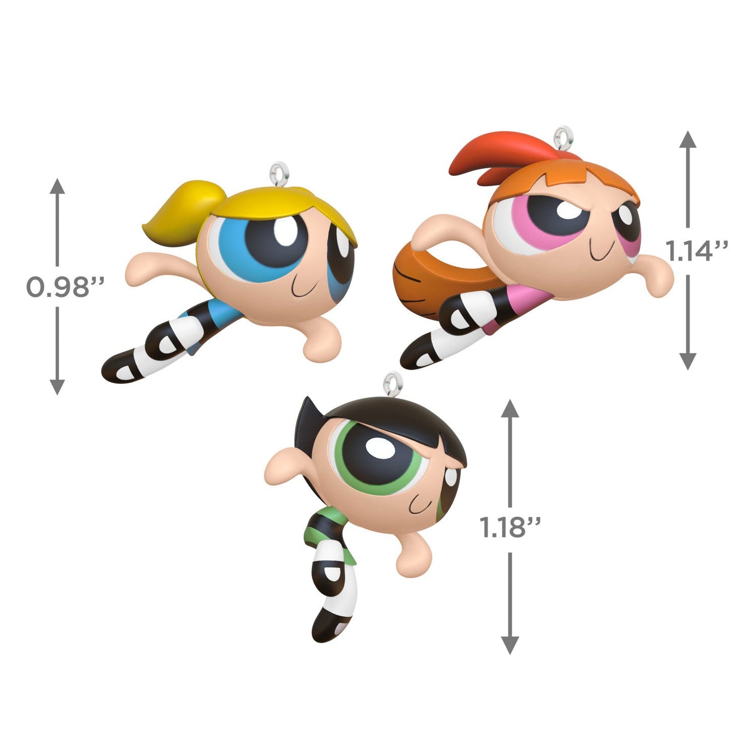 The Powerpuff Girls Blossom, Bubbles and Buttercup 2024 Keepsake Ornaments, Set of 3