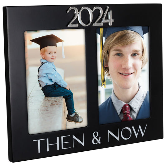 Then and Now 2024 Graduate Double Frame Holds 2 4"x6" Photos