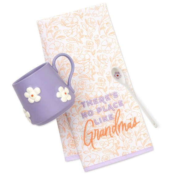 There's No Place Like Grandma's Tea Towel, Mug and Spoon Gift Set